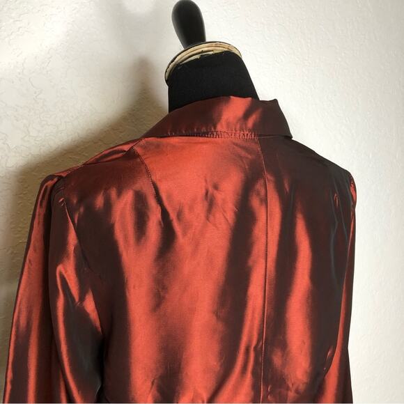 David Meister red bronze metallic formal top / jacket size 10 - Picture 12 of 16